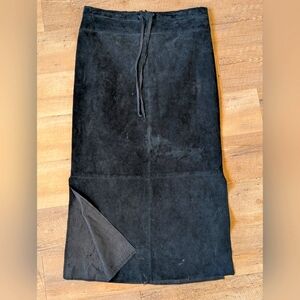 Skotts Suede Black 100% Fitted Midi Skirt